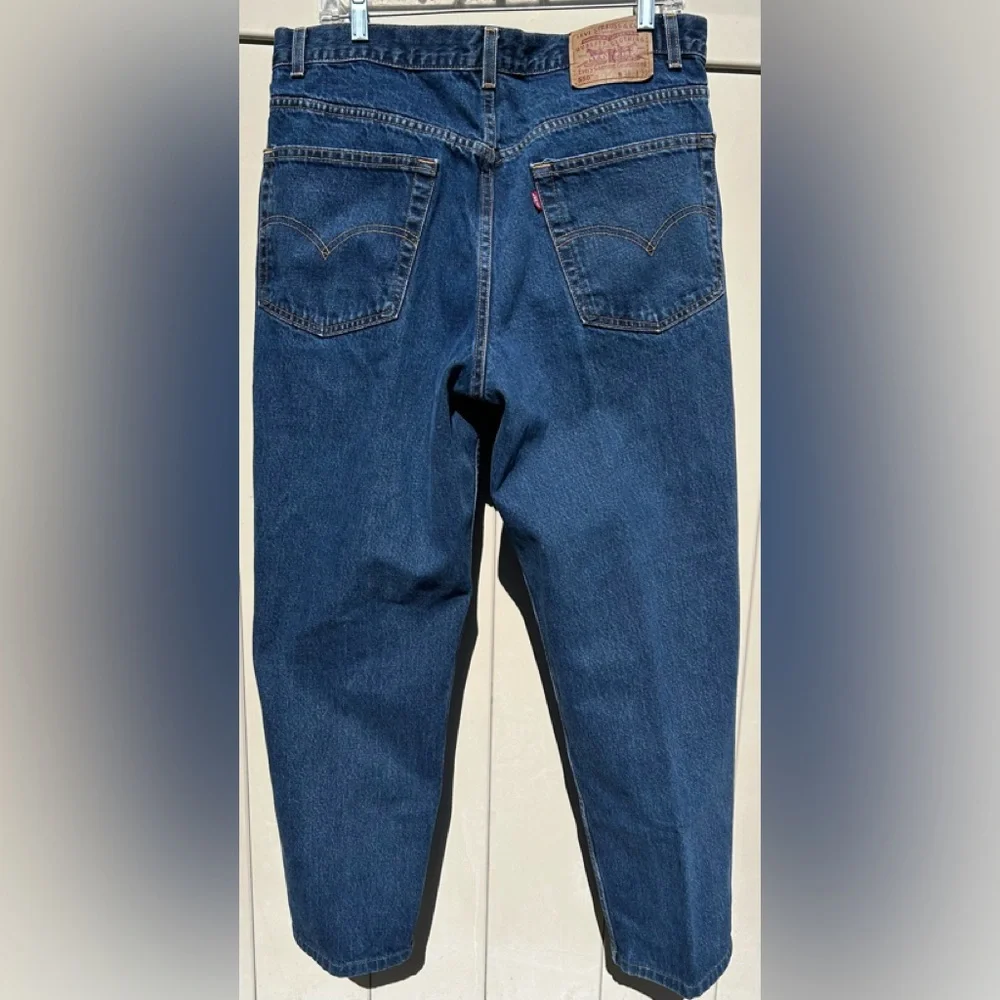 Vintage Levis 505 Red Tab USA Stonewash Blue Denim Little e 90s Jeans Size 38x30